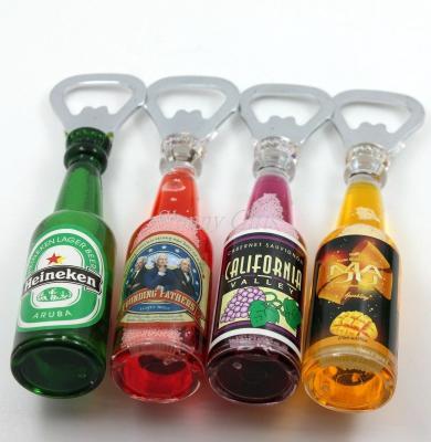 China Shinny Gifts Heineken Bottle Shape Fridge Magnet with Bottle Opener for sale