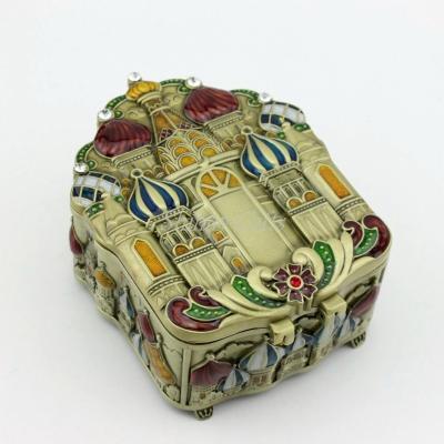 China Hot Sale European Castle Desgin Fashionable Jewelry Box Metal for sale