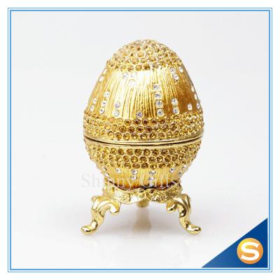 China Crystal Faberge Egg Trinket Box Egg Jewelry Boxes for sale