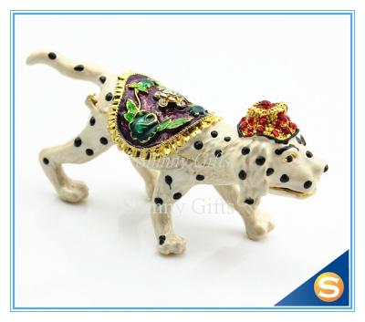 Китай Dog Trinket Box Animal Jewelry Box Metal Pewter Enamel Gift Box Modern Home Decorative Gift Box SCJ057 продается