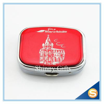 China Zinc Alloy Custom Lockable metal pill box Traveling Promotional Gifts Square Shape for sale