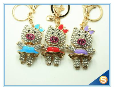 China Custom Animal Shape Key Ring Lovely Pig in Skirt Key Chain Cute Key Chain For Bag decoration for sale