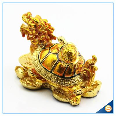 Китай Gold Plated Dragon Turtle With Money Shape Enamel Trinket Box For Decorative SCJ422 продается