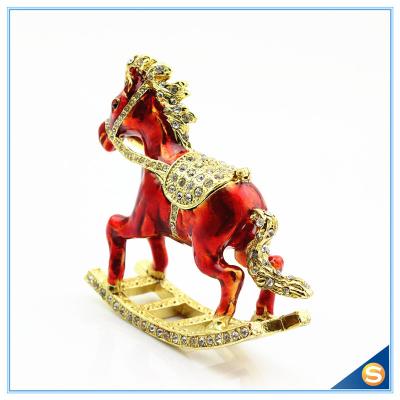 Китай Enamel Metal Trojan Shape Trinket Box Animal Series Rhinestone Jewelry Box SCJ730 продается