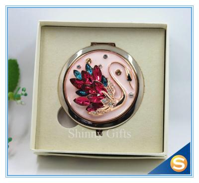 Китай Shinny Gifts Crystal Goose Design Folding Make up Mirror Souvenir Compact Mirror продается