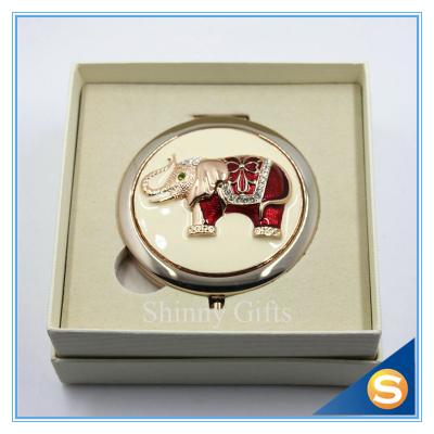 Китай Shinny Gifts Elephant Design Handmade Round Compact Mirror Portable Small Mirror продается