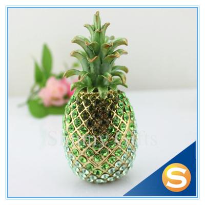 China Shinny Gifts Shiny Diamond Pineapple Shape Trinket Box Full Diamond Gift Box for sale