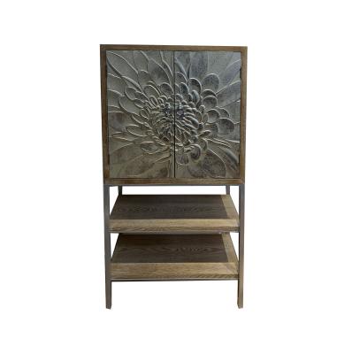 China Wood Storage And Metal Cabinet Antique Crave Mounted Style 2 Door Storage Bookcase OEM Manufacturing for sale