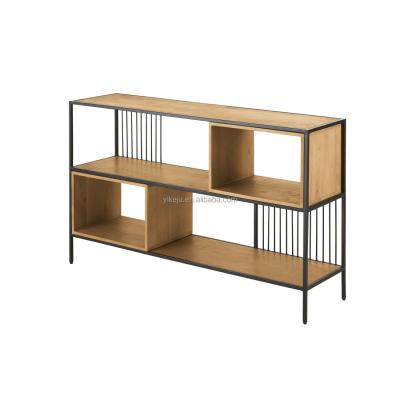 China Wood&Metal Industrial Rotating Bookcase For Home Living Room Cabinet Book Shelves Bookcase Rack Iron Shelf OEM Manufacturing for sale