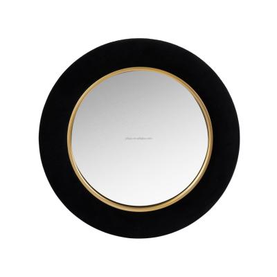 China Yiju Modern Rustic Wooden Black Framed Luxury Wall Mirror Makeup Mirror OEM Style Manufacture for sale