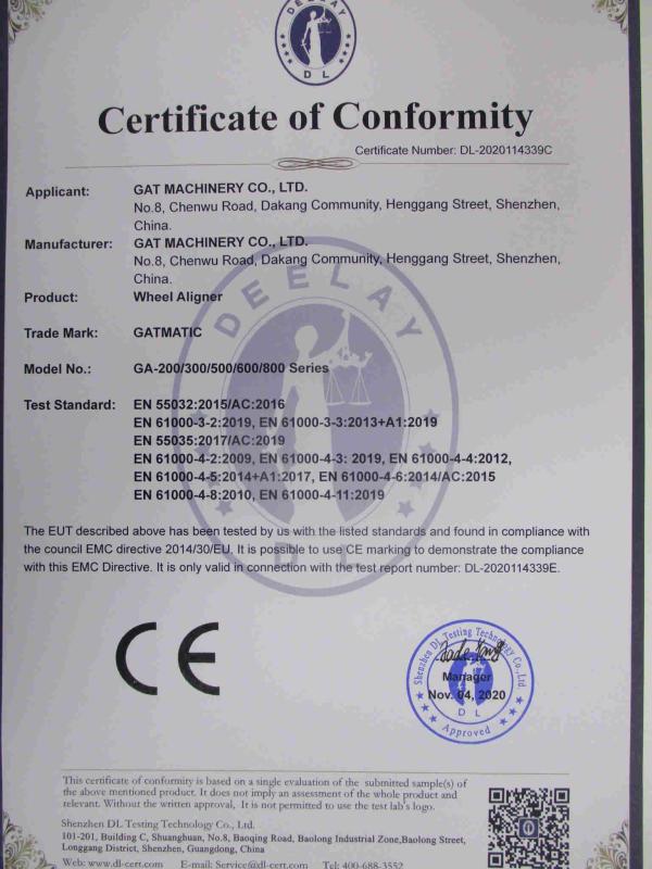 CE - Gat Machinery Co., Ltd.