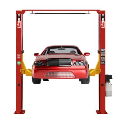 China Automotive Hydraulic 4 Ton Clear Floor Double Cylinder Car Lift 2 Post for sale