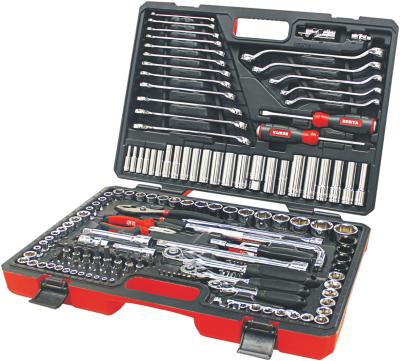 China 150PCS Kit Car Repair Sockets Set Hand Tool Sets Combination Socket Wrench Set with Plastic Toolbox for sale