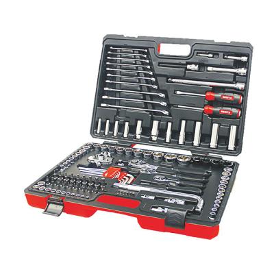 China 121PCS Kit Car Repair Sockets Set Hand Tool Sets Combination Socket Wrench Set with Plastic Toolbox for sale