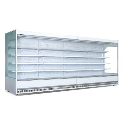 China Single-temperature Supermarket Front Open Air Curtain Fruit Display Fridge Supermarket Refrigerator Showcase Air Curtain Cabinet For Fruit for sale