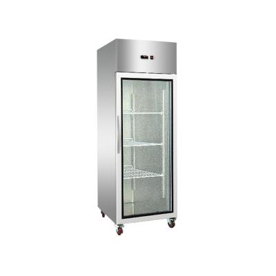 China European Style Double-temperature GN Freezer Glass Door Commercial Stainless Steel Refrigerator for sale