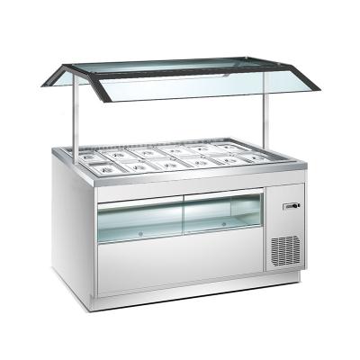 China Commercial Single-temperature Stainless Steel Buffet Fridge Display Buffet Fridge with Cabinet Display / Buffet Warmer for sale