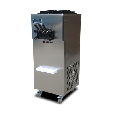 China Commercial Snack Plant 2800W 3Flavor Soft Ice Cream Cooling Making Machine 9~11Gallon/H Standing Type for sale