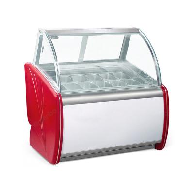 China Single-temperature 1070W 12 Trays Ice Cream Freezer Showcase , Refrigeration Display Ice Cream Showcase for sale