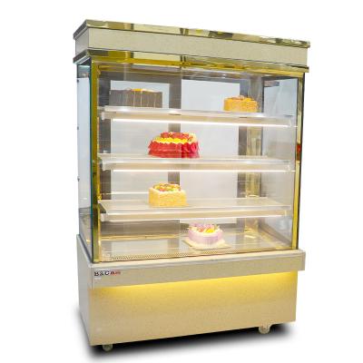 China Single-Temperature Bakery Pastry Cake Display Refrigerator Cabinet Commercial Marble Glass Showcase for sale