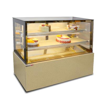 China Commercial Bakery Vertical Refrigerated Right Angle Cabinet Showcase Single-temperature Cake Cooling Showcase With LED Light for sale