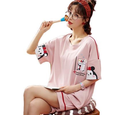 China Summer Casual Pajamas QUICK DRY Round Neck Cotton Pajamas For Women for sale