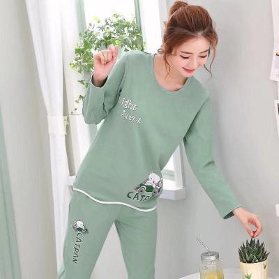 China 2022 QUICK DRY Pattern Autumn Pajamas Carton Cute Pijama Women's Pajamas Set Thin Pijamas Mujer Sleepwear for sale