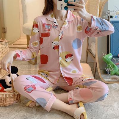 China Autumn Women's Long Sleeve Cardigan QMilch Spring and Student Loose Leisure Tops Soft Breathable Pajamas Set Variety of Options for sale