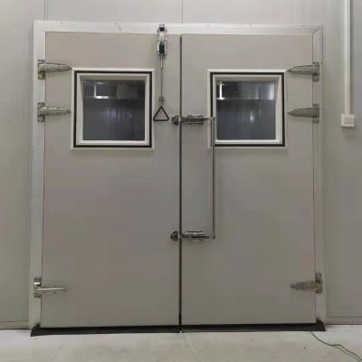 China Container Low temperature manual Single /Double Half Buried Cold Room Door PU Sandwich Panel Cold Storage Door for Restaurant for sale