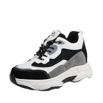 China Fashion Trend Wholesale Women Sport Shoes Mesh Sneaker Height Increasing Shoes Breathable for sale