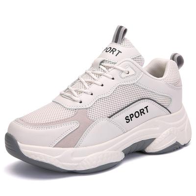 China Fashion Trend Wholesale, 2021 OEM White Trainers Walking Style Sneakers Women Sports Shoes Height Increase for sale