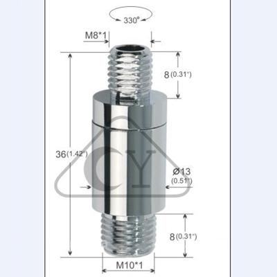 China Stainless steel 3081015--M8 thread on one side and M10 thread on the other side light led lamp swivel joint adjustable swivel joint for sale