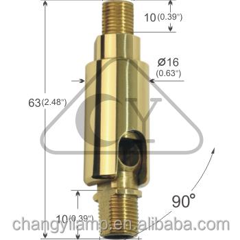 China 3081006--Gold Plating M10 Brass Outside Thread Swivel Joint Use For Light / Led / Lamp System 3081006 for sale