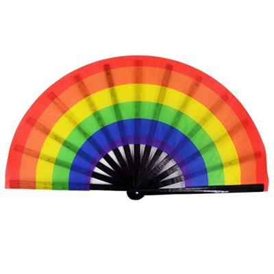 China China Promotional Foldable Portable Sublimation Rainbow Hand Fan for sale