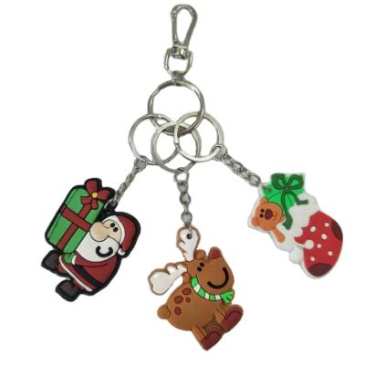 China Promotion/Festival/Souvenir Gifts - Santa Claus Chains Key Chain Metal Rubber Ring With Christmas Rubber Gift Silicone Hook Custom PVC Rubber Key Chains for sale