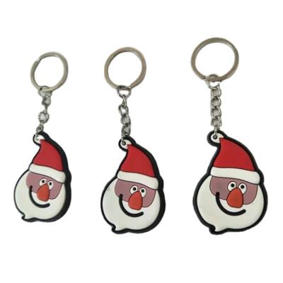 China Promotion/Festival/Souvenir Gifts - Santa Claus Chains 13 Years Old Soft PVC 3D Rubber Factory Custom Keychains For Christmas Gifts Hat Type Other Rubber Key Chains for sale