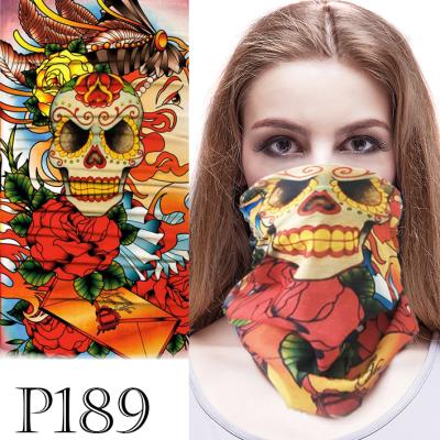 China Designer Bandana Neck Gaiter, Kip Sport Free Sample New Arrival Skull Headwear Riding Scarf Magic Headband For Dust Sun Wind for sale