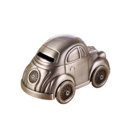 China Cute Retro Coin Bank New Design Car Shape Metal Tin Tin Piggy Bank For Kid Gift for sale