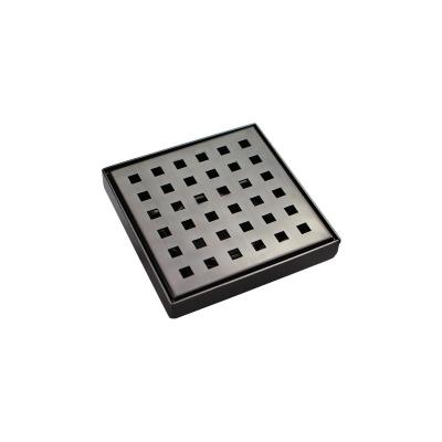 China Modern 304 Stainless Steel Square Floor Drain With Hair Catcher Black Shower Drain for sale