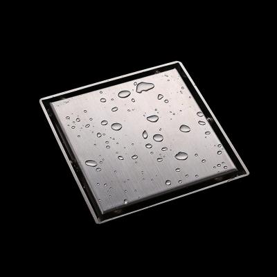 China Durable Square Shower Drain with Tile Insert and Brushed Stainless 304 Chrome 2 in 1drain Covers for sale