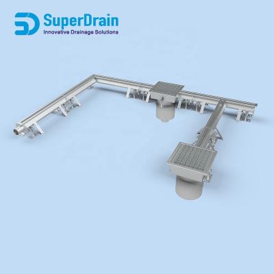 China Seeming Good And Practical Stainless Steel Slot Drain System Invisible Drain Channel With A Well for sale