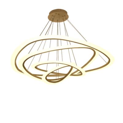 China Modern High Lumen Decorative Circle Hanging Light Modern Vintage Acrylic White Color Change Led Chandeliers Lights Pendant Lamp for sale