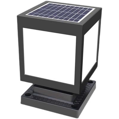 China Waterproof Patio Pathway Lawn Bollard Light Aluminum Outdoor Solar Powered Solar Powered Villa Column Post Led Lamp for sale