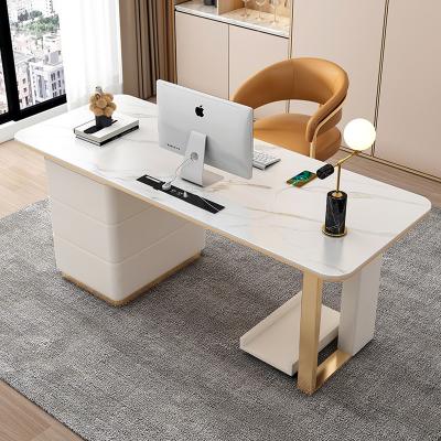 China (Size) 2021 hot sale products factory price adjustable office table with white cabinet rock plate computer table for sale