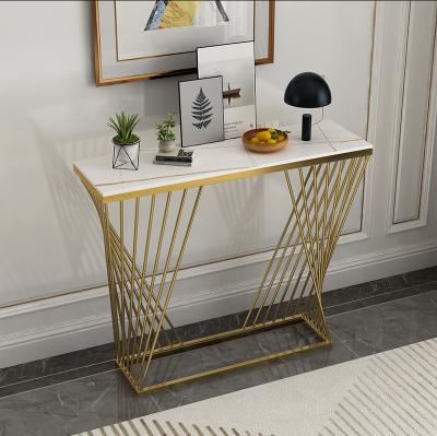 China (Other)New Design Console Tables Adjustable Modern Marble Top Hallway Corner Table Side Table for sale