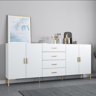 China New Design Nordic White Adjustable Console Cabinet Modern Luxury Living Room Furniture Sideboard (Height) for sale