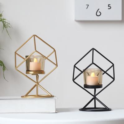 China ECO-frendly Nordic Aroma Art Candle Holder Decoration Modern Minimalist Iron Candle Light Home Dinner for sale