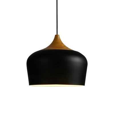 China Traditional Black Wood Color Pendant Lamp Restaurant Decorative Chandelier For Cafe Kitchen Dining Room for sale