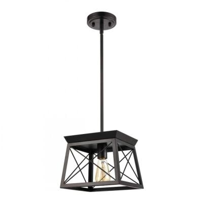 China Rustic Style Semi Recessed Black Color Pedant Light Fixtures Industrial Ceiling Lamp for sale