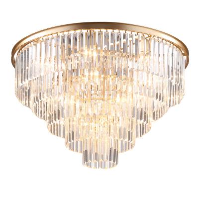 China Modern Design Luxury Gold Color Round Crystal Ceiling Lights For Hotel Home Living Room for sale